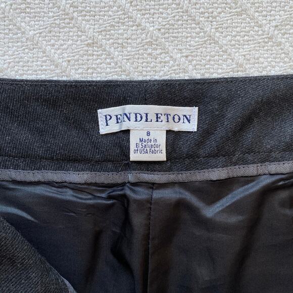 Pendleton 100% Virgin Wool Straight Leg Trouser Pant Gray Lined Womens 8 Classic - Picture 6 of 8